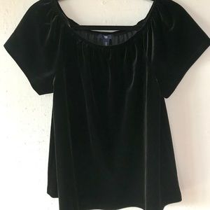 Black velvet blouse